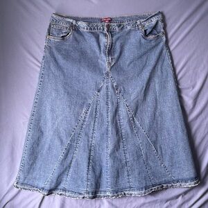 Jessica London denim skirt sz 26 blue maxi Waist 42 A Line Country Concert
